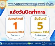 แจ้งวันปิดทำการ