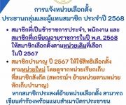 การแจ้งหน่วยเลือกตั้งประธานกลุ่มและผู้แทนสมาชิก ประจำปี 2568